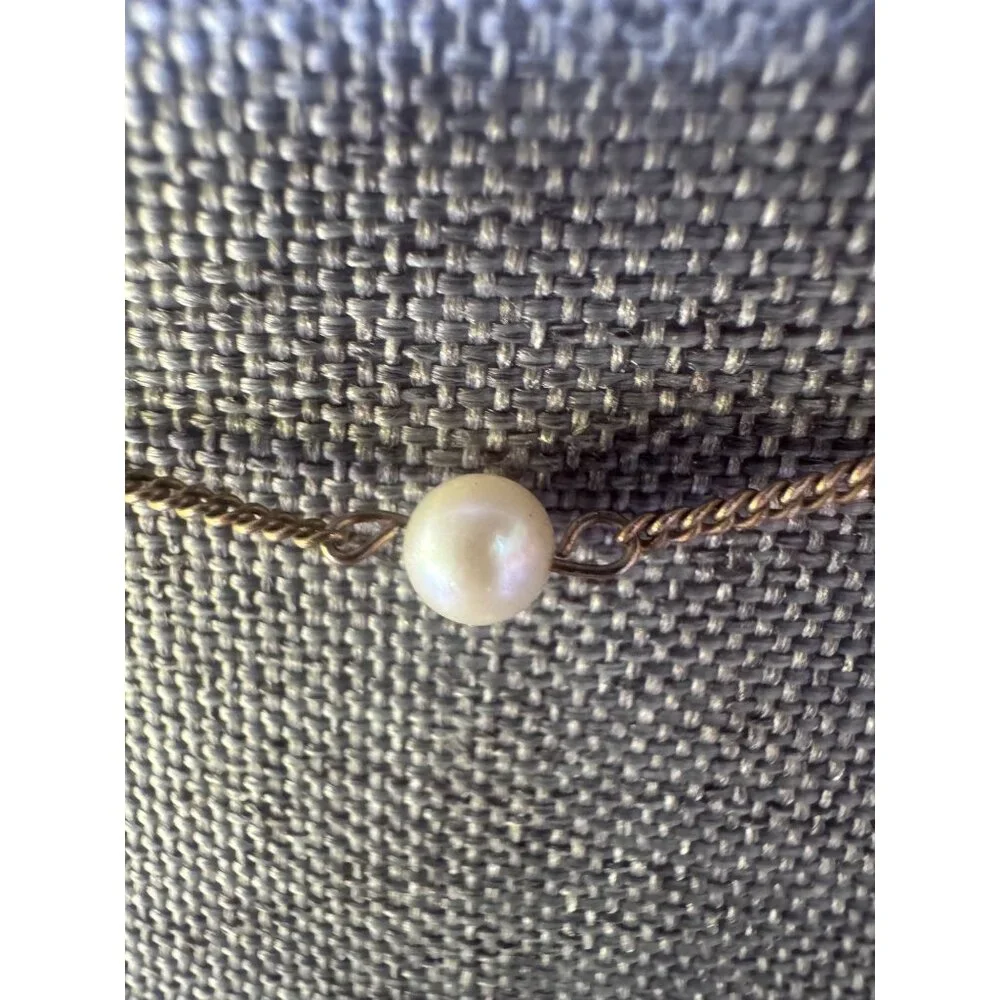Vintage 14K Filled Gold Chain Necklace With Freshwater Pearls 16" - Picture 2 of 5
